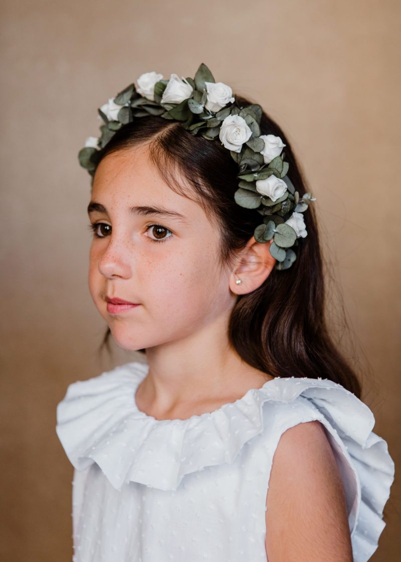 Diadema flores preservadas niña - Rosas - Camomile Bouquet