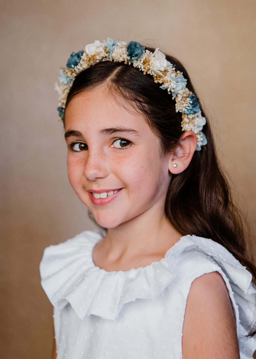 Diadema flroes preservadas niña - Romántica - Camomile Bouquet