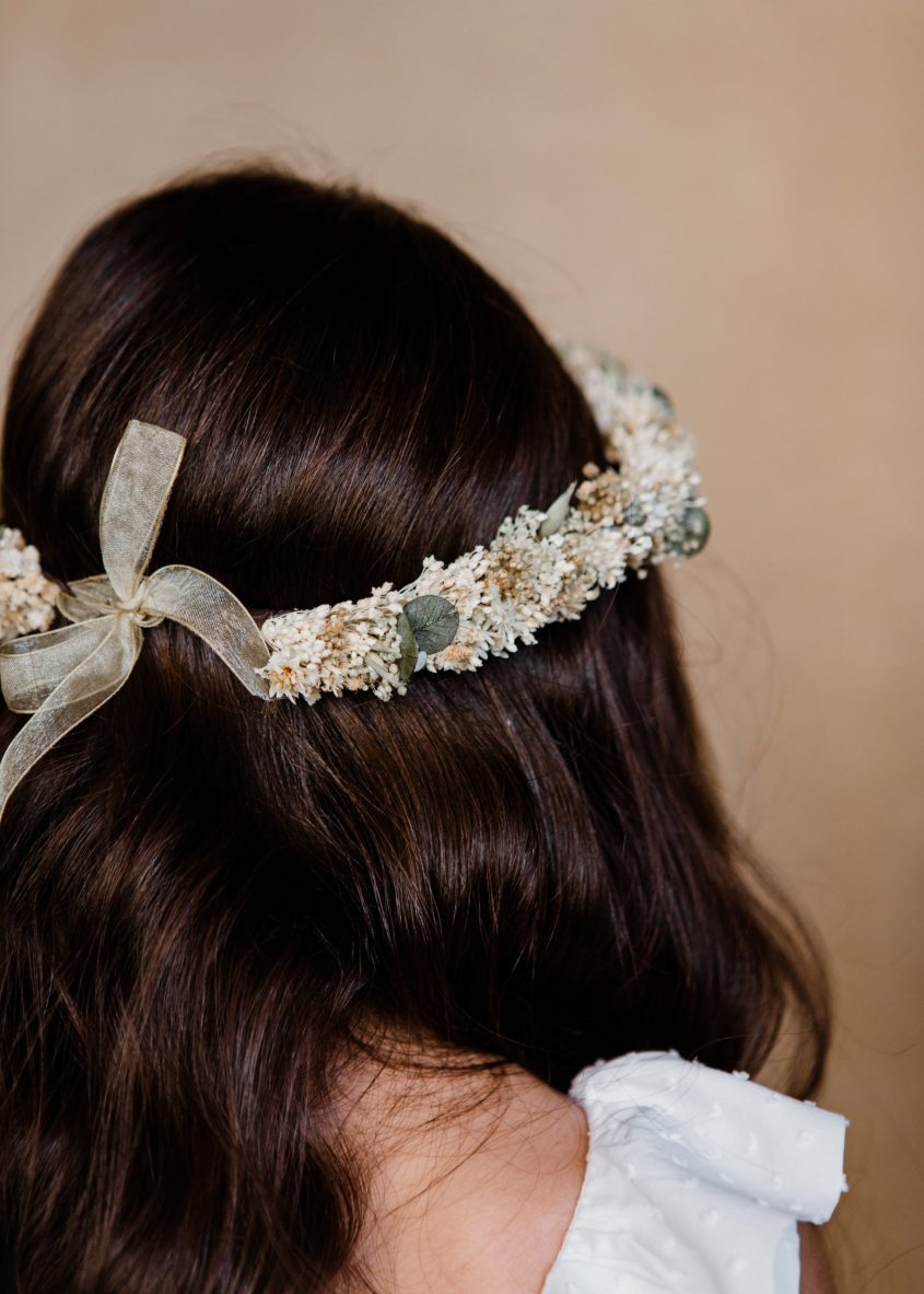 Corona flores preservadas niña - Silvestre - Camomile Bouquet (1)-min