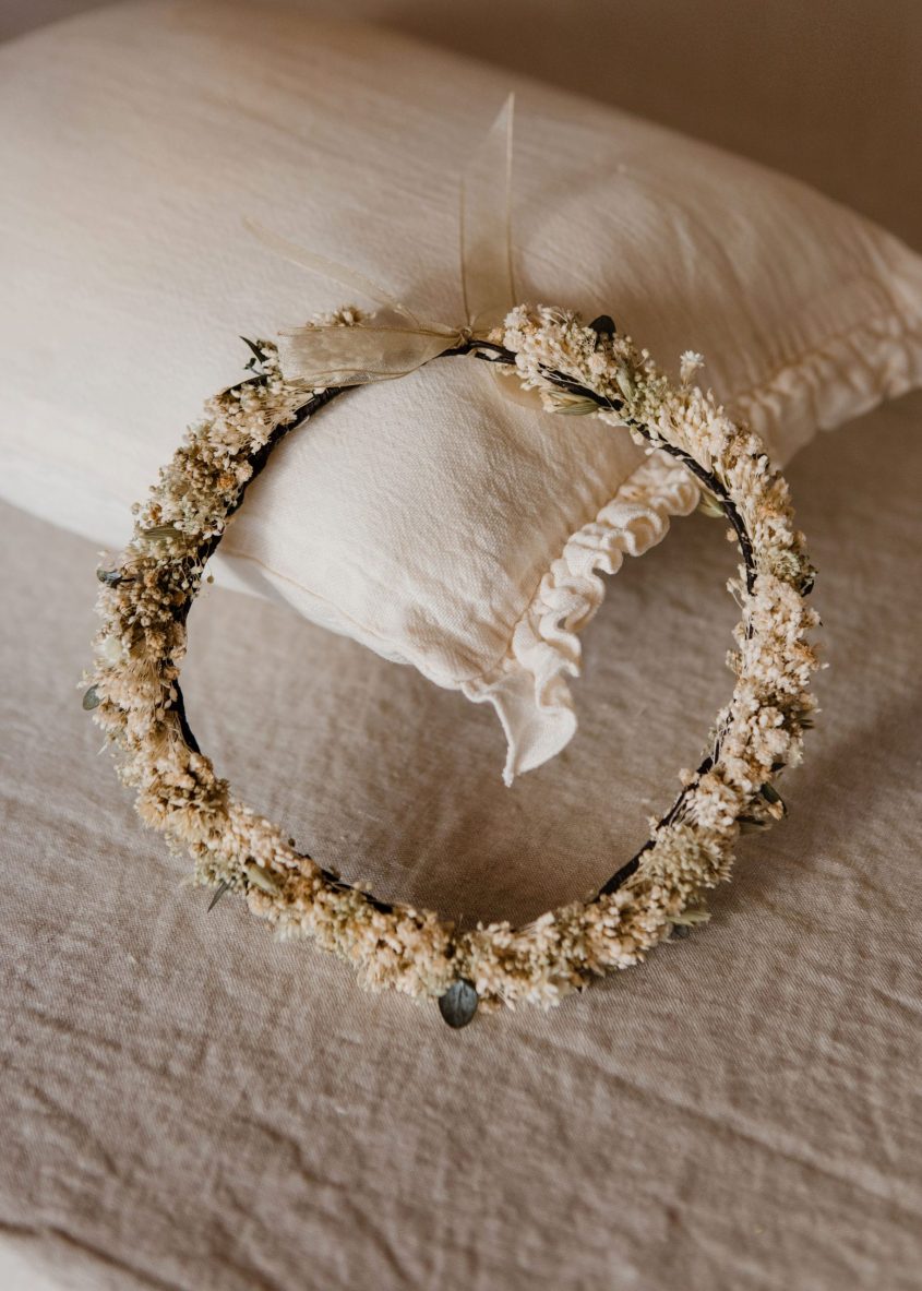 Corona flores preservadas niña - Silvestre - Camomile Bouquet (4)-min