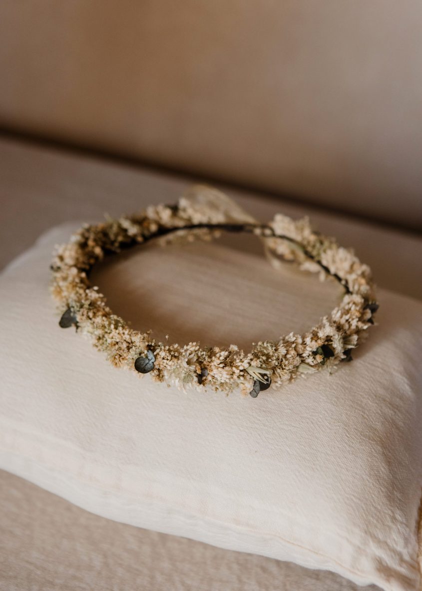 Corona flores preservadas niña - Silvestre - Camomile Bouquet (5)-min