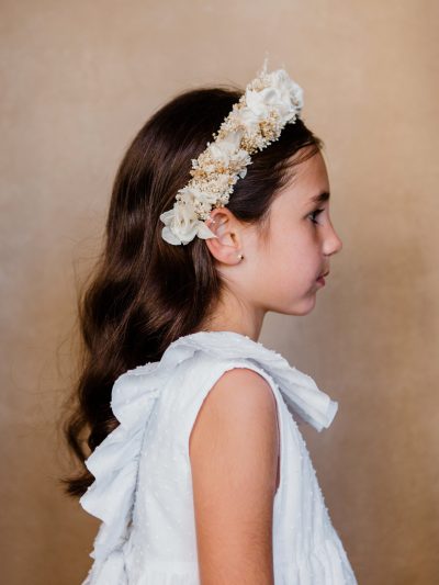 Diadema flores preservadas niña - Monocromática (1)-min