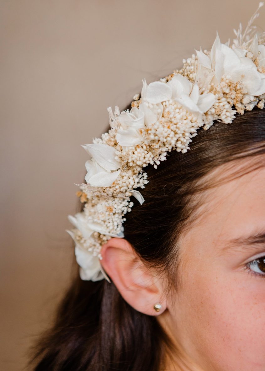 Diadema flores preservadas niña - Monocromática (3)-min