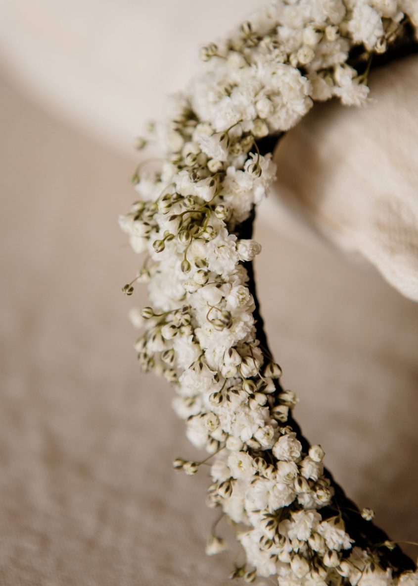 Diadema y corona de paniculata fresca niña - Camomile Bouquet (9)-min