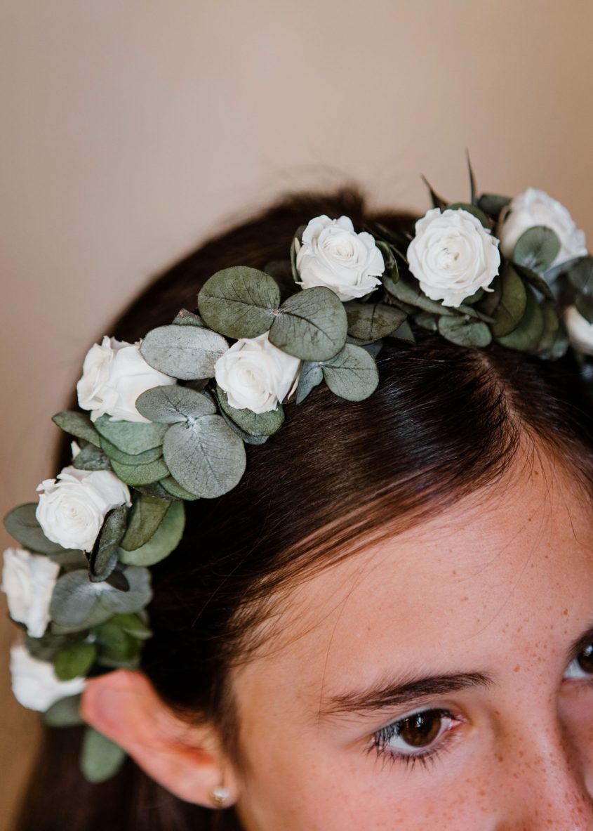 Diadema flores preservadas niña - Rosas - Camomile Bouquet (2)-min