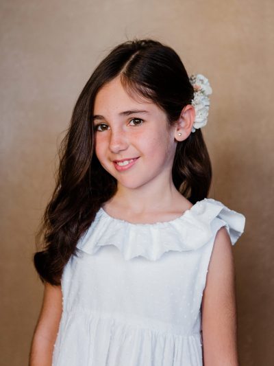 Pasador de flores preservadas niña - Camomile Bouquet (1)-min